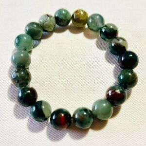 Blood stone crystal bracelet - for healing and grounding